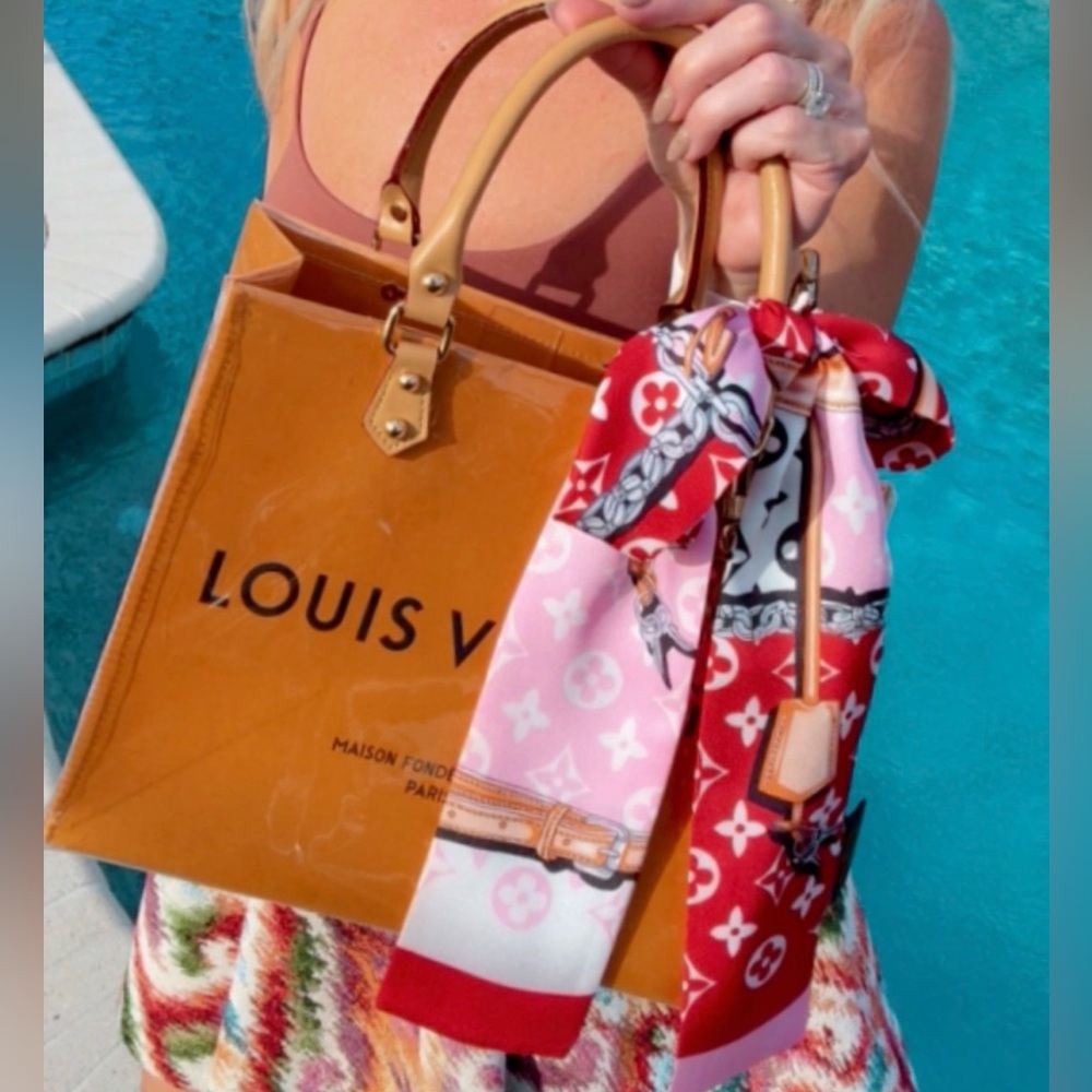 Handmade LV PVC tote bag